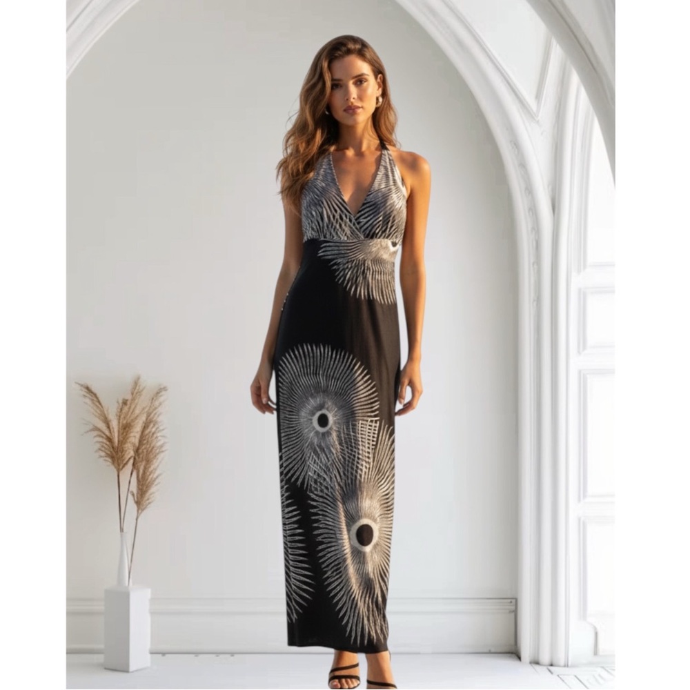Just Love Black and White Patterned Maxi Dress